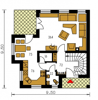 Plano de planta de la planta baja - PREMIER 83